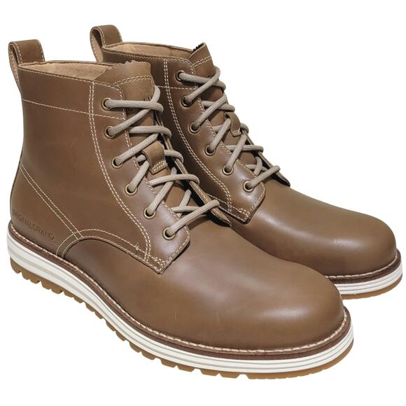 Cole Haan Men Original Grand Waterproof Combat Boots Size US 7M Hawthorn Brown